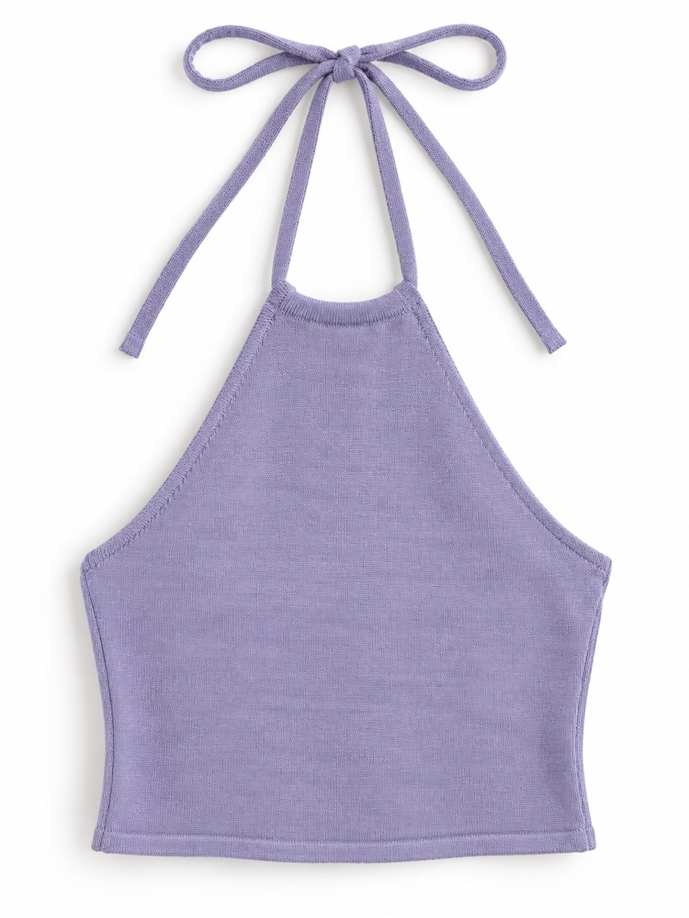 WeWoreWhat Heather Purple Knit Halter Top S NWT Open Back Y2K Crop